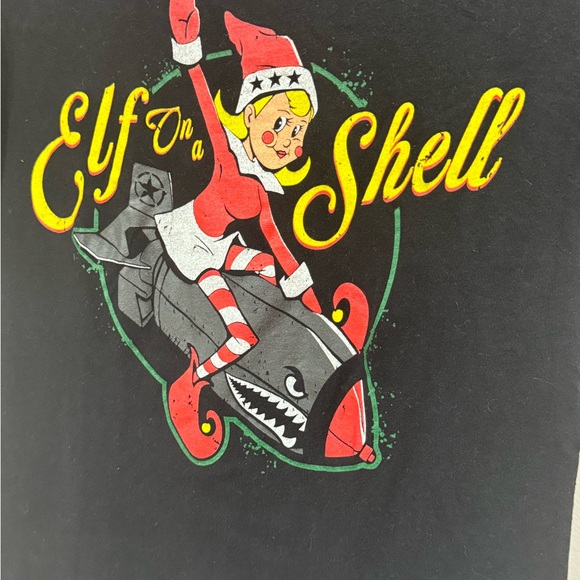 GRUNT STYLE ELF ON A SHELL WOMENS GRAPHIC TEE SMALL - Picture 4 of 7